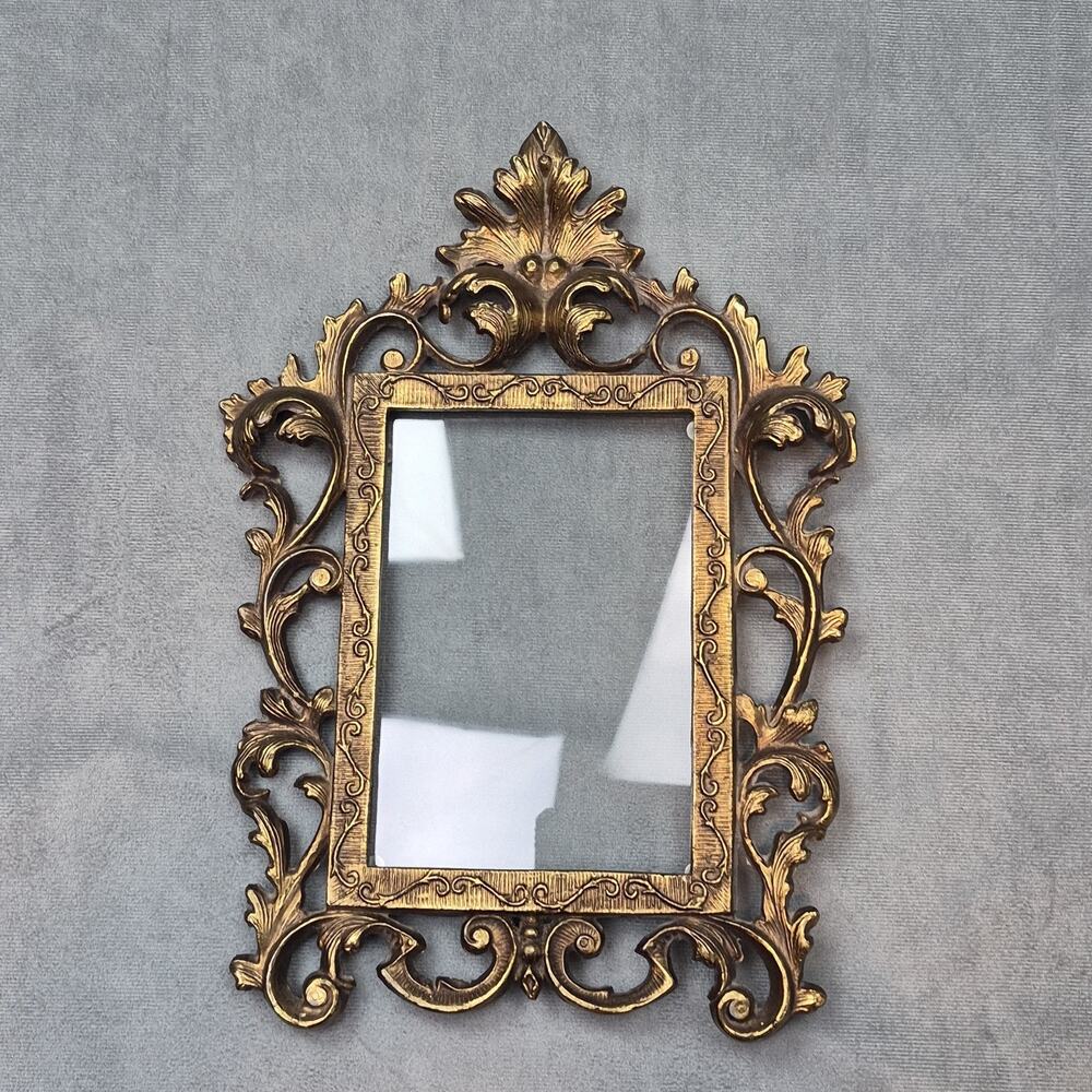 Victorian Vintage Cast Metal Picture Photo Frame Baroque/Rococo Style No Easel